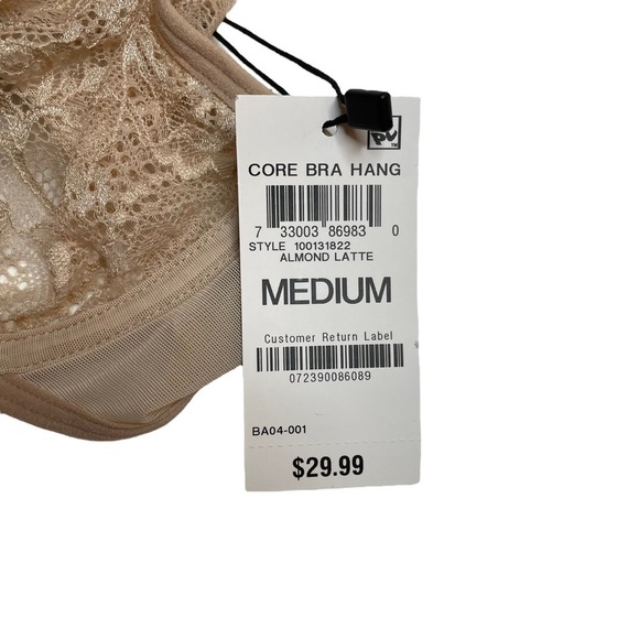 INC Intimates Underwire Lace Bra & Lace Trim Mesh Brief Underwear Almond Latte M - Picture 5 of 14